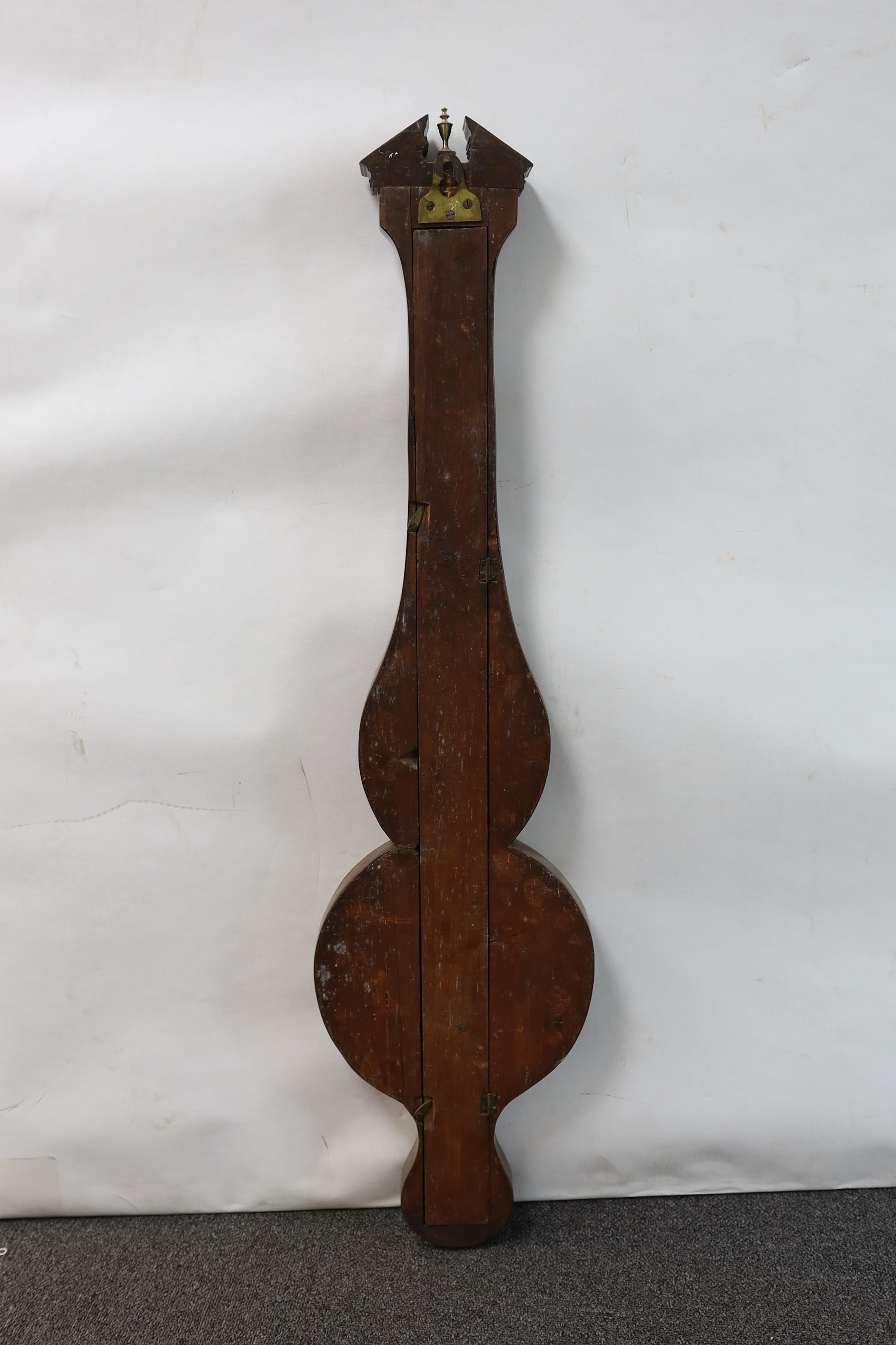 A George III inlaid mahogany wheel barometer, marked Tetamanzi, Colchester, height 99cm